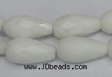 CCN201 15.5 inches 12*22mm faceted teardrop candy jade beads