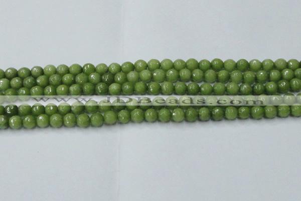 CCN2037 15 inches 6mm faceted round candy jade beads wholesale