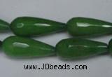 CCN2151 15.5 inches 10*25mm faceted teardrop candy jade beads