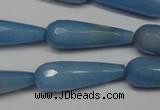 CCN2160 15.5 inches 10*30mm faceted teardrop candy jade beads