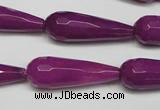 CCN2165 15.5 inches 10*30mm faceted teardrop candy jade beads