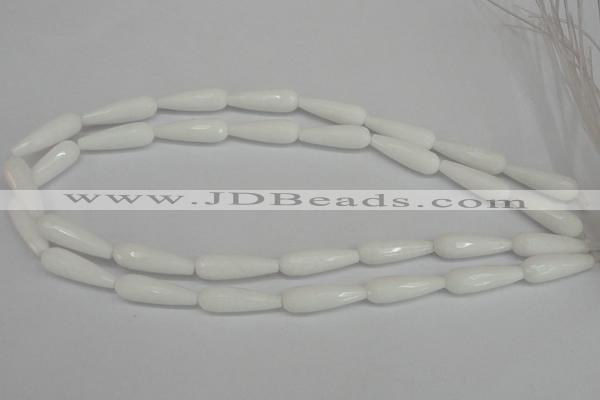 CCN2176 15.5 inches 8*25mm faceted teardrop candy jade beads