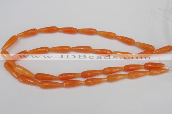 CCN2177 15.5 inches 8*25mm faceted teardrop candy jade beads