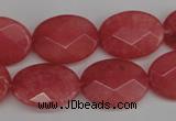 CCN2218 15.5 inches 15*20mm faceted oval candy jade beads