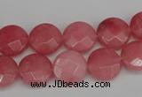 CCN2231 15.5 inches 12mm faceted coin candy jade beads wholesale