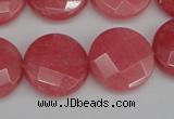 CCN2235 15.5 inches 20mm faceted coin candy jade beads wholesale