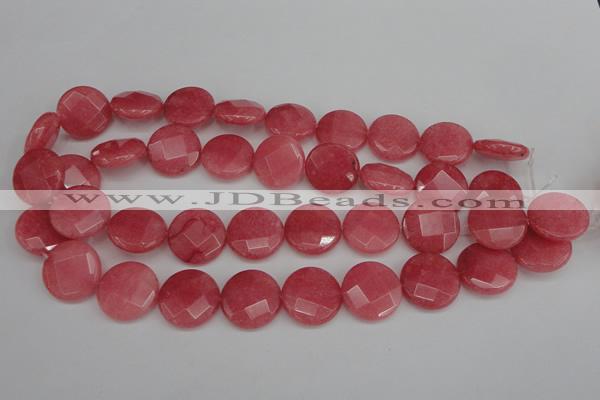 CCN2235 15.5 inches 20mm faceted coin candy jade beads wholesale