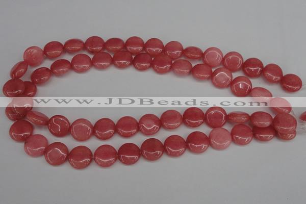 CCN2238 15.5 inches 14mm faceted coin candy jade beads wholesale