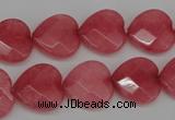 CCN2244 15.5 inches 15*15mm faceted heart candy jade beads wholesale