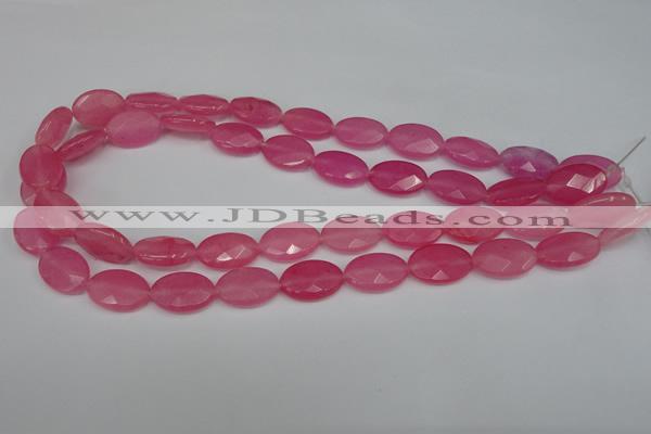 CCN227 15.5 inches 12*18mm faceted oval candy jade beads