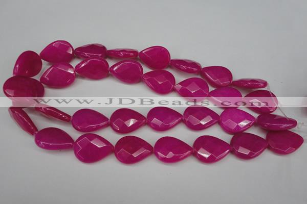 CCN2327 15.5 inches 18*25mm faceted flat teardrop candy jade beads