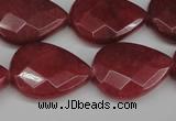 CCN2329 15.5 inches 18*25mm faceted flat teardrop candy jade beads