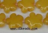 CCN2340 15.5 inches 20mm carved flower candy jade beads wholesale