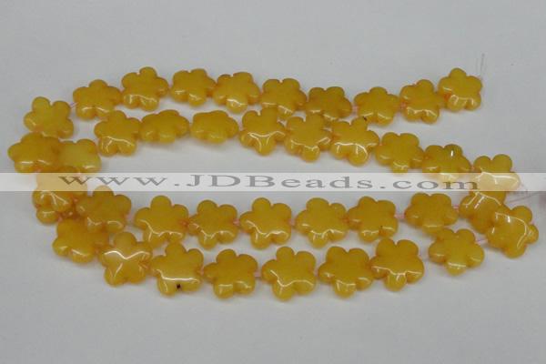 CCN2340 15.5 inches 20mm carved flower candy jade beads wholesale