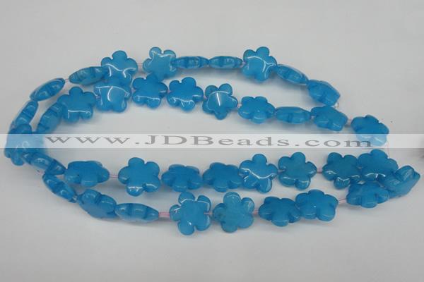 CCN2348 15.5 inches 20mm carved flower candy jade beads wholesale