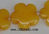 CCN2350 15.5 inches 30mm carved flower candy jade beads wholesale