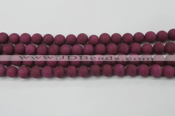 CCN2465 15.5 inches 10mm round matte candy jade beads wholesale