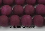 CCN2485 15.5 inches 12mm round matte candy jade beads wholesale