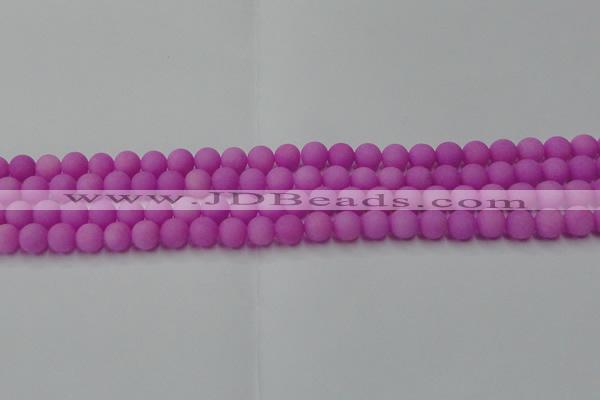 CCN2523 15.5 inches 6mm round matte candy jade beads wholesale