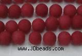 CCN2530 15.5 inches 6mm round matte candy jade beads wholesale