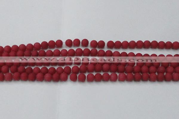 CCN2530 15.5 inches 6mm round matte candy jade beads wholesale