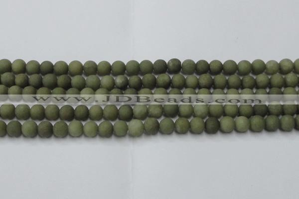 CCN2545 15.5 inches 8mm round matte candy jade beads wholesale