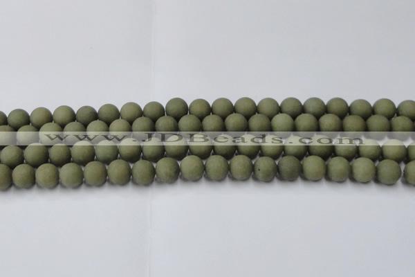 CCN2546 15.5 inches 10mm round matte candy jade beads wholesale