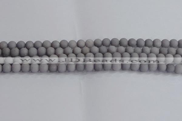 CCN2581 15.5 inches 6mm round matte candy jade beads wholesale