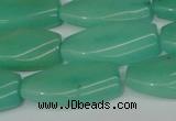 CCN2623 15.5 inches 15*30mm twisted rectangle candy jade beads