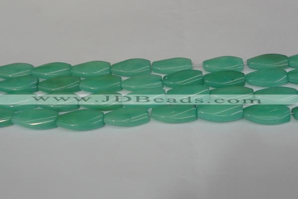 CCN2623 15.5 inches 15*30mm twisted rectangle candy jade beads