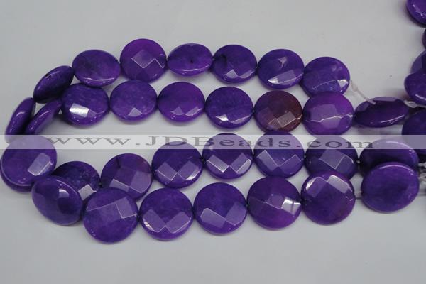 CCN267 15.5 inches 25mm faceted coin candy jade beads wholesale