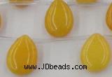 CCN2678 Top-drilled 13*18mm flat teardrop candy jade beads