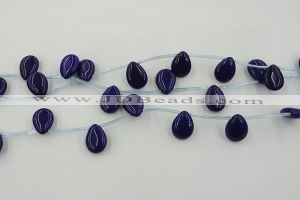 CCN2681 Top-drilled 13*18mm flat teardrop candy jade beads