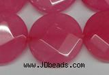 CCN269 15.5 inches 25mm faceted coin candy jade beads wholesale