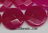 CCN270 15.5 inches 25mm faceted coin candy jade beads wholesale