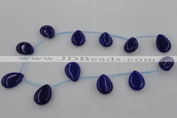 CCN2711 Top-drilled 18*25mm flat teardrop candy jade beads