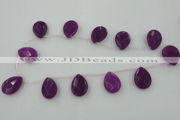 CCN2717 Top-drilled 18*25mm briolette candy jade beads wholesale