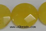 CCN280 15.5 inches 30mm faceted coin candy jade beads wholesale