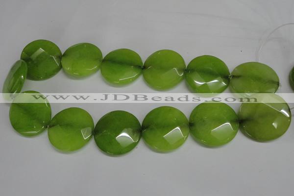 CCN288 15.5 inches 30mm faceted coin candy jade beads wholesale