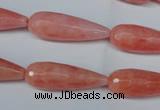 CCN2882 15.5 inches 10*30mm faceted teardrop candy jade beads