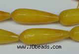 CCN2886 15.5 inches 10*30mm faceted teardrop candy jade beads