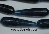 CCN2895 15.5 inches 10*40mm faceted teardrop candy jade beads