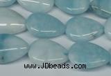 CCN2946 15.5 inches 15*20mm flat teardrop candy jade beads