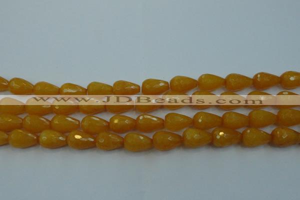 CCN3006 15.5 inches 10*15mm faceted teardrop candy jade beads