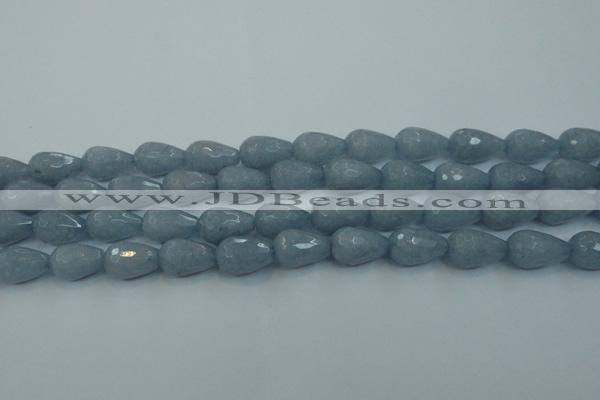 CCN3007 15.5 inches 10*15mm faceted teardrop candy jade beads