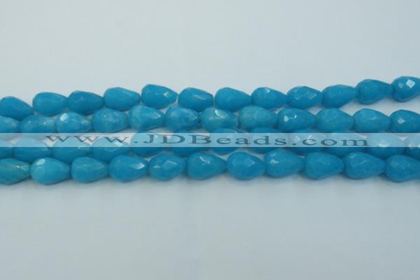 CCN3009 15.5 inches 10*15mm faceted teardrop candy jade beads