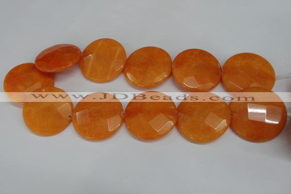 CCN302 15.5 inches 35mm faceted coin candy jade beads wholesale