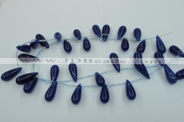 CCN3027 15.5 inches 10*25mm teardrop candy jade beads wholesale