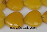 CCN355 15.5 inches 20*20mm faceted heart candy jade beads wholesale