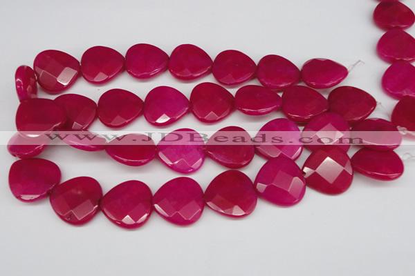 CCN373 15.5 inches 25*25mm faceted heart candy jade beads wholesale